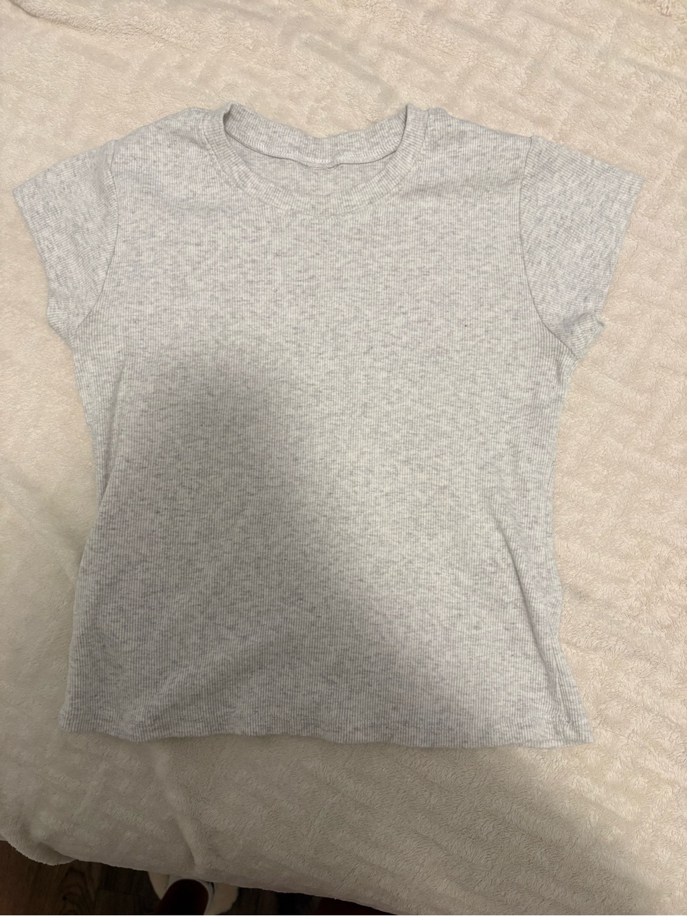 white ribbed basic tee - Picture 2 of 3